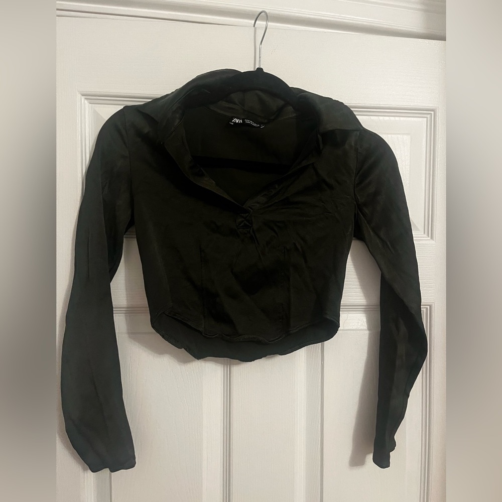 Dark green size S cropped Zara top